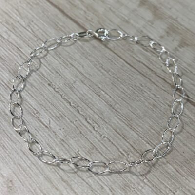 Pulsera plata ovalos entrelazados