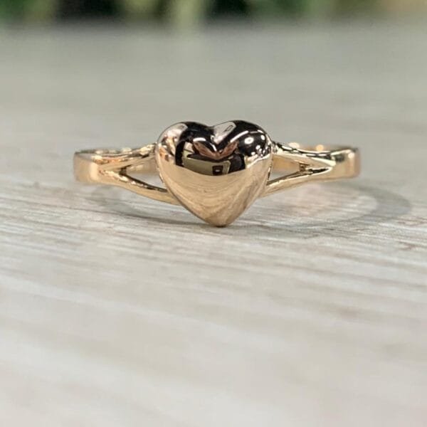 Anillo oro 18k  juvenil corazon N15