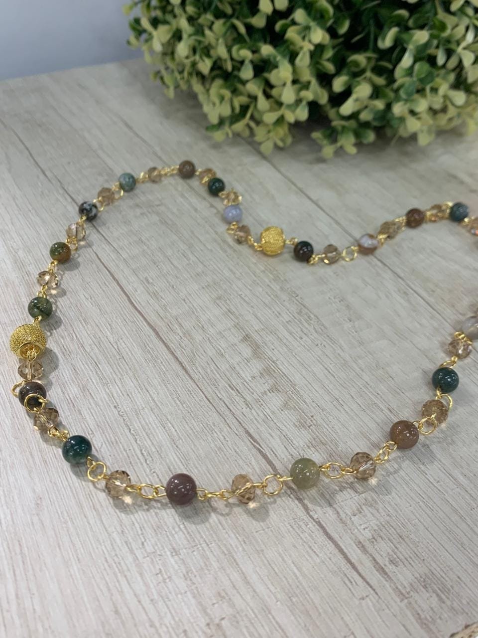 WhatsApp Image 2026-03-27 at 17.46.05 (2) Collar agatas de la india cristales baño oro - Imagen 1