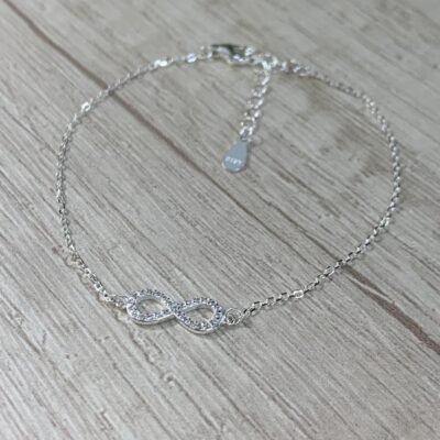 Pulsera plata infinito microcircones