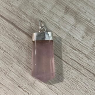 Colgante plata cuarzo rosa