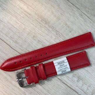 Correa de cuero nagata spain roja lisa 20 mm
