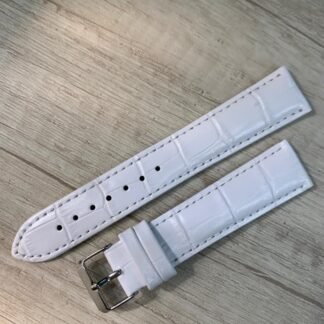 Correa de ecocuero blanca cocodrilo 20 XL mm