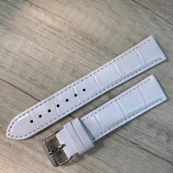 Correa de ecocuero blanca cocodrilo 20 XL mm