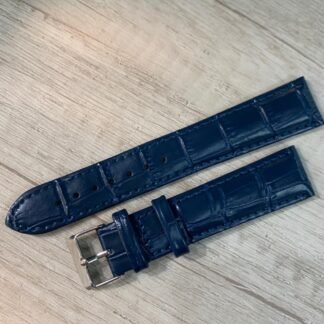 Correa de ecocuero azul cocodrilo 20 XL mm