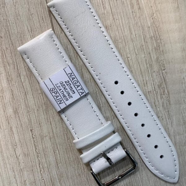 Correa de cuero nagata spain blanca 22 mm