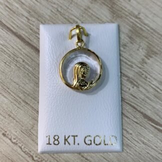 Colgante oro 18k virgen niña cristal