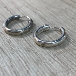 Aros plata 980 huggie argolla tubo 13,5 mm