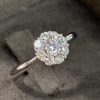Anillo oro blanco con brillantes de 0,5 ct  N14,5