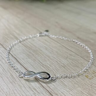 Pulsera plata rolo infinito