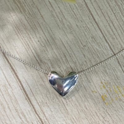 Collar plata corazon chunky