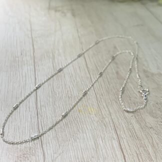 Cadena plata tradicional palitos 50 cm