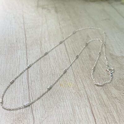Cadena plata tradicional palitos 50 cm