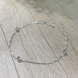 Pulsera plata esferas 20 cm
