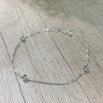 Pulsera plata esferas 20 cm