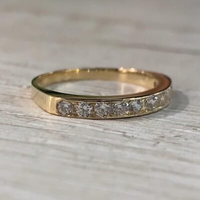 Anillo oro 18 K Dama cintillo circones 1,5 gr