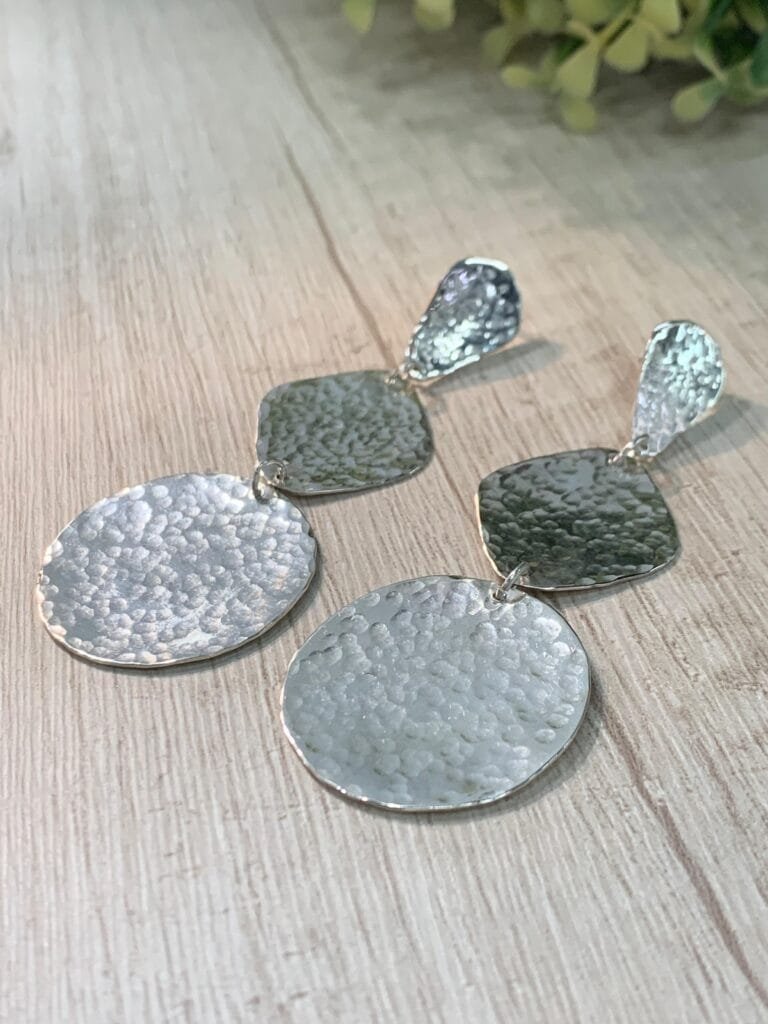 Aros plata triple martillado