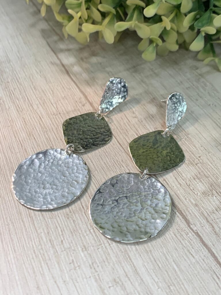 Aros plata triple martillado