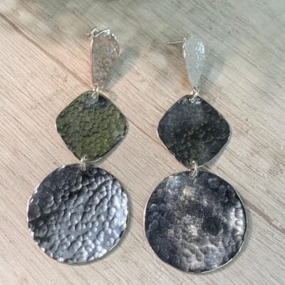Aros plata triple martillado