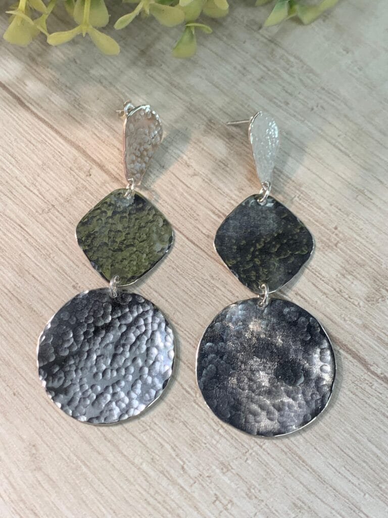 Aros plata triple martillado