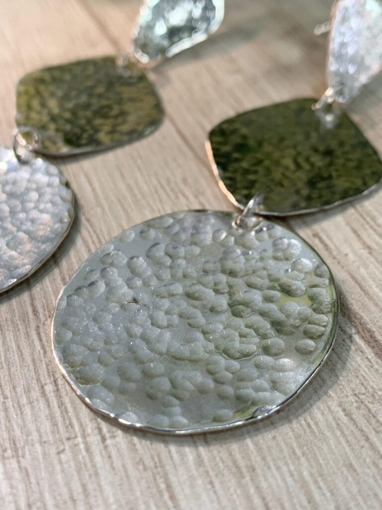 Aros plata triple martillado