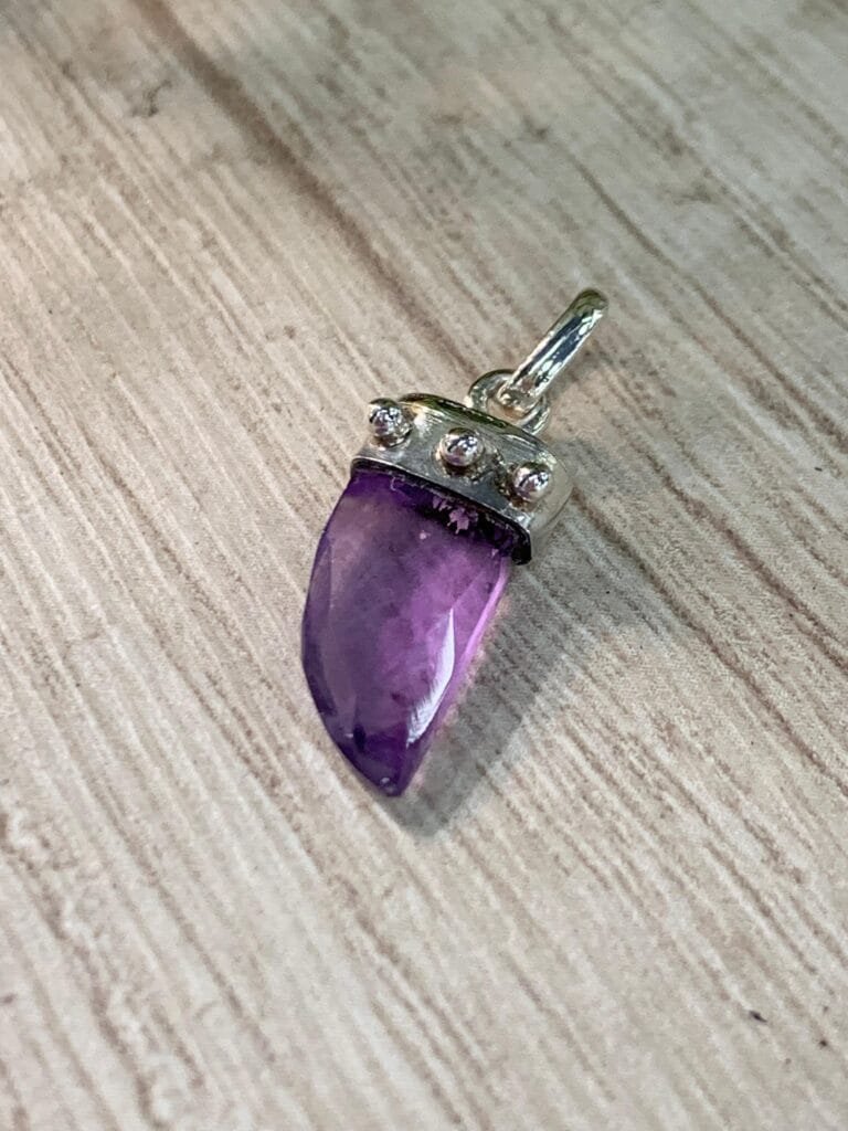 Colgante plata cuarzo amatista