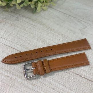 Correa de cuero cafe claro lisa 18 mm donju