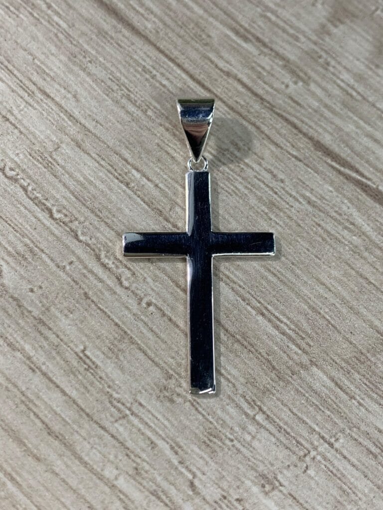 Colgante plata cruz lisa 31×19 mm
