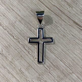 Colgante plata cruz calada lisa