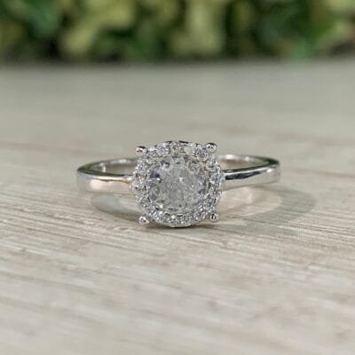 Anillo plata rodinada solitario microcircon 4 grifas N11