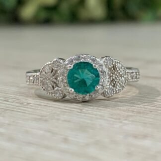 Anillo plata rodinada vintage turquesa N11