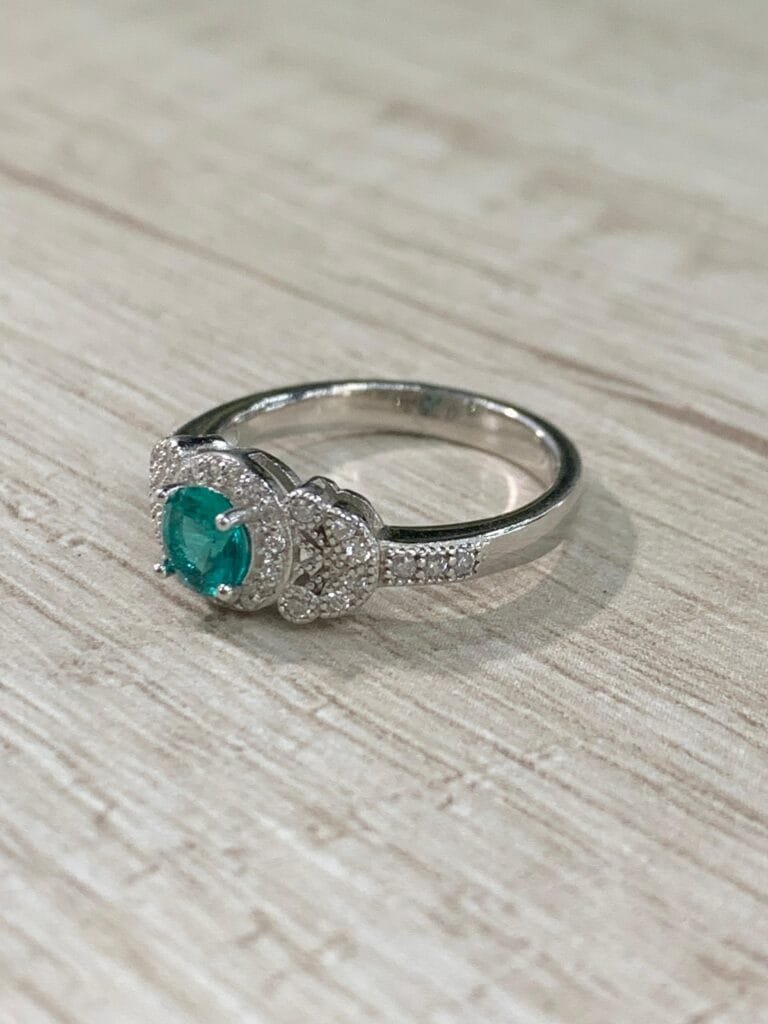 Anillo plata rodinada vintage turquesa N11
