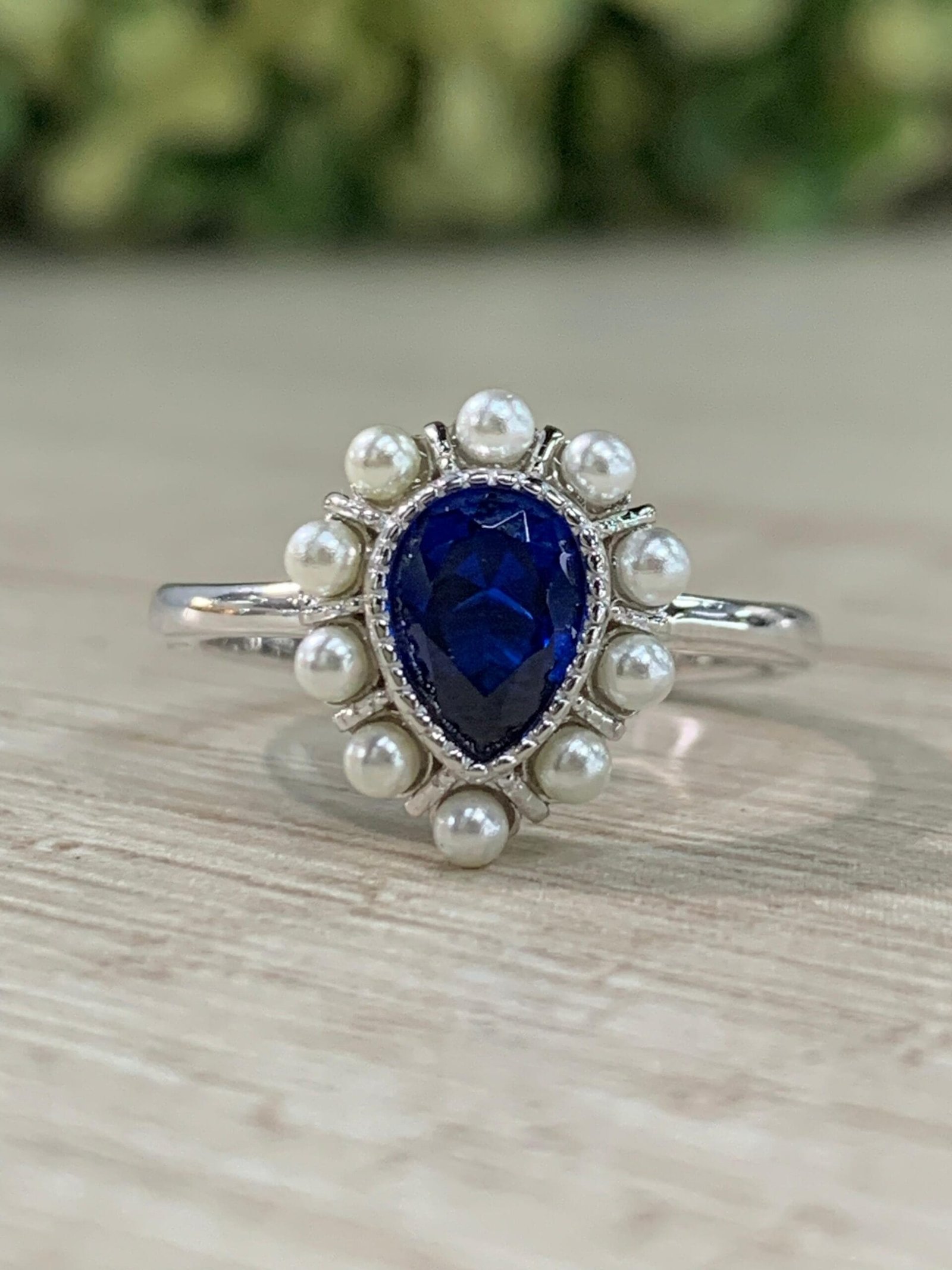 WhatsApp Image 2026-06-09 at 16.39.24 (2) Anillo plata rodinada gota azul perla N11 - Imagen 1