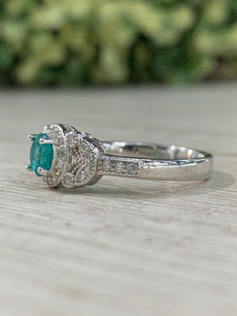 Anillo plata rodinada vintage turquesa N11