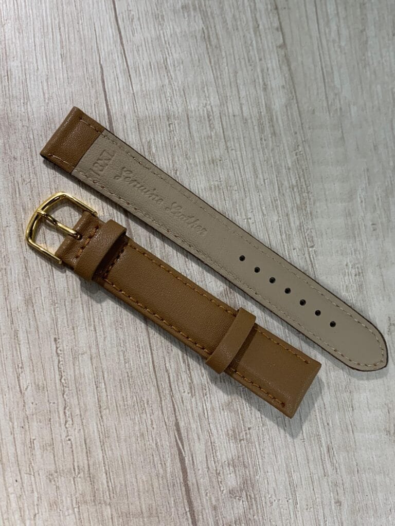Correa cuero leco café claro 18 XL mm