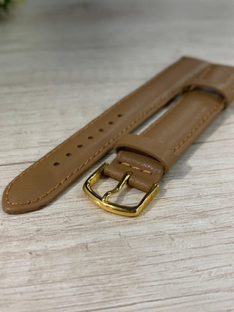 Correa cuero leco café claro 18 XL mm