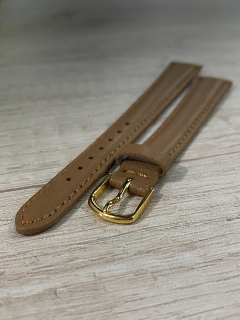 Correa cuero leco café claro 14 XL mm