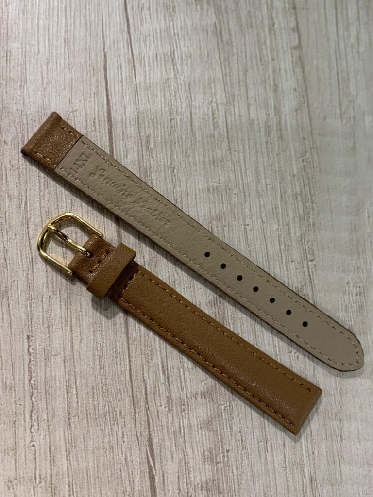 Correa cuero leco café claro 14 XL mm