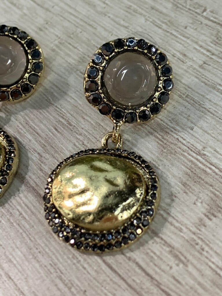 Aros dorados colgantes vintage circones