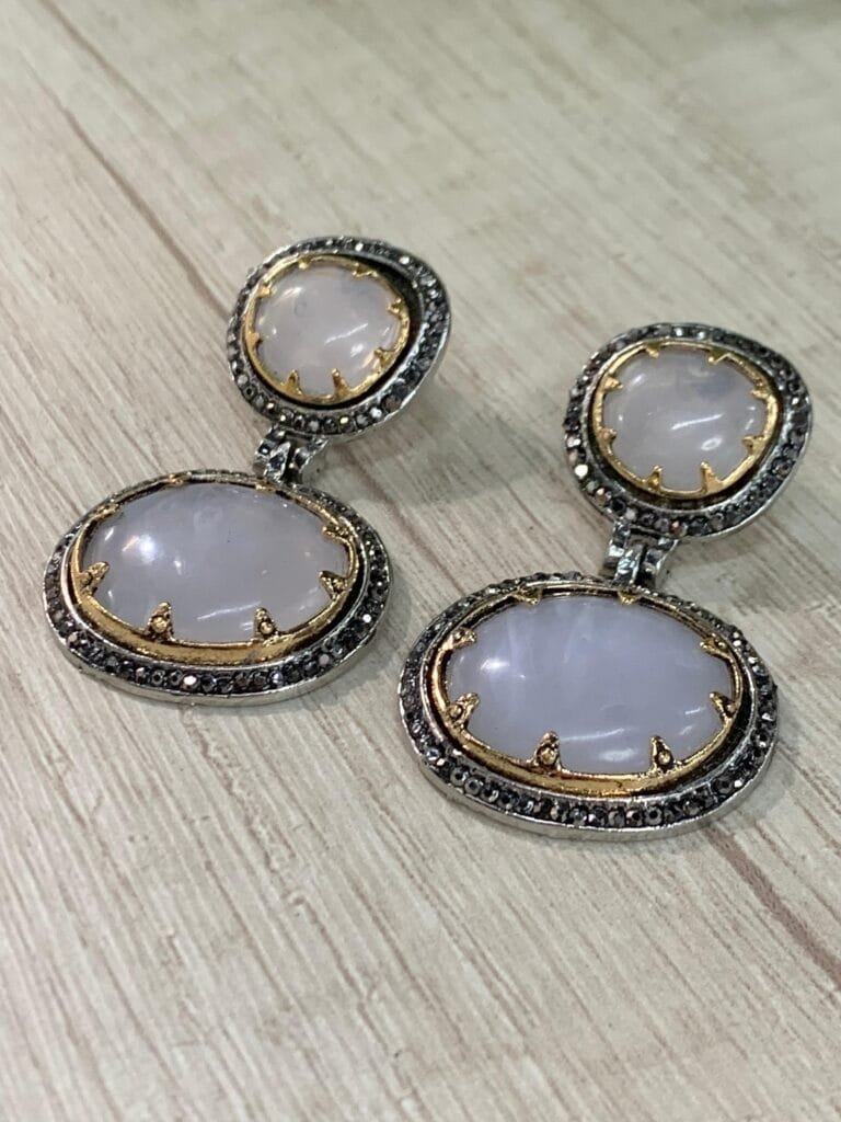 Aros doble circulo nacar microcircones fantasia fina