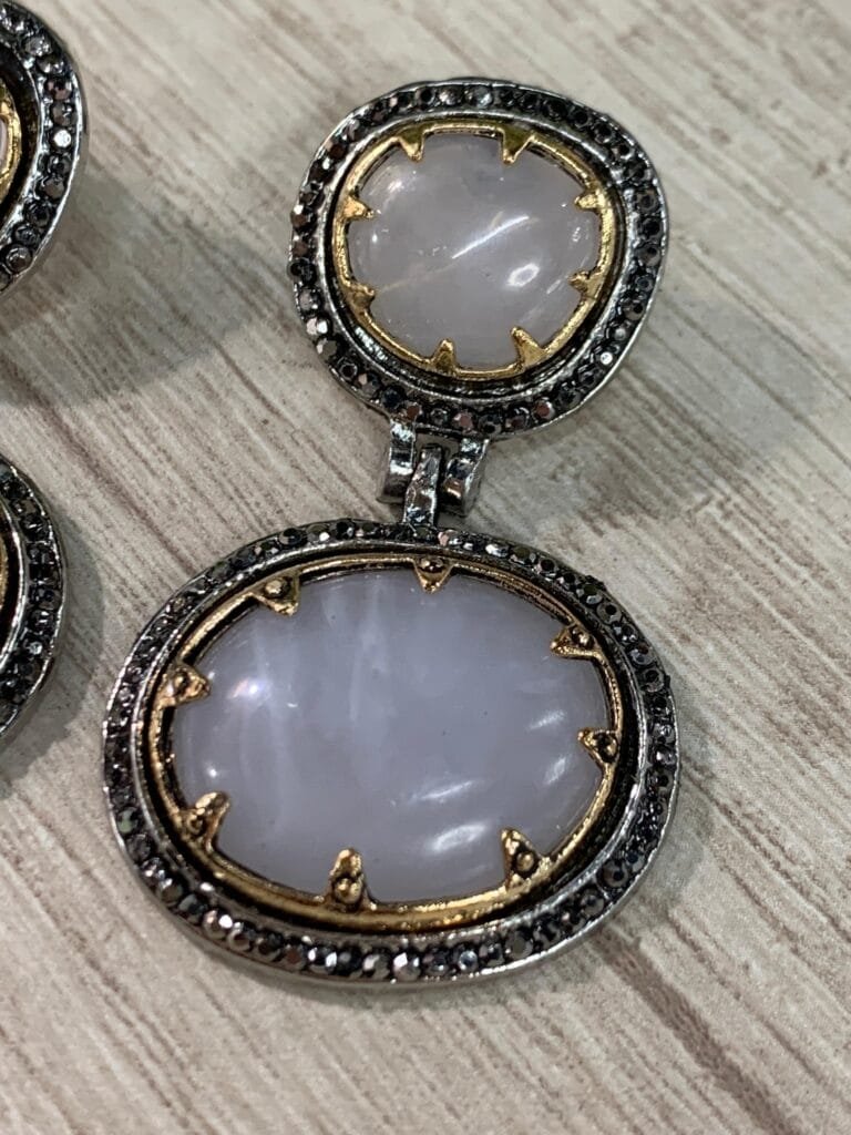 Aros doble circulo nacar microcircones fantasia fina