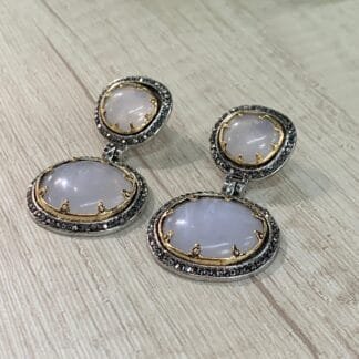 Aros doble circulo nacar microcircones fantasia fina