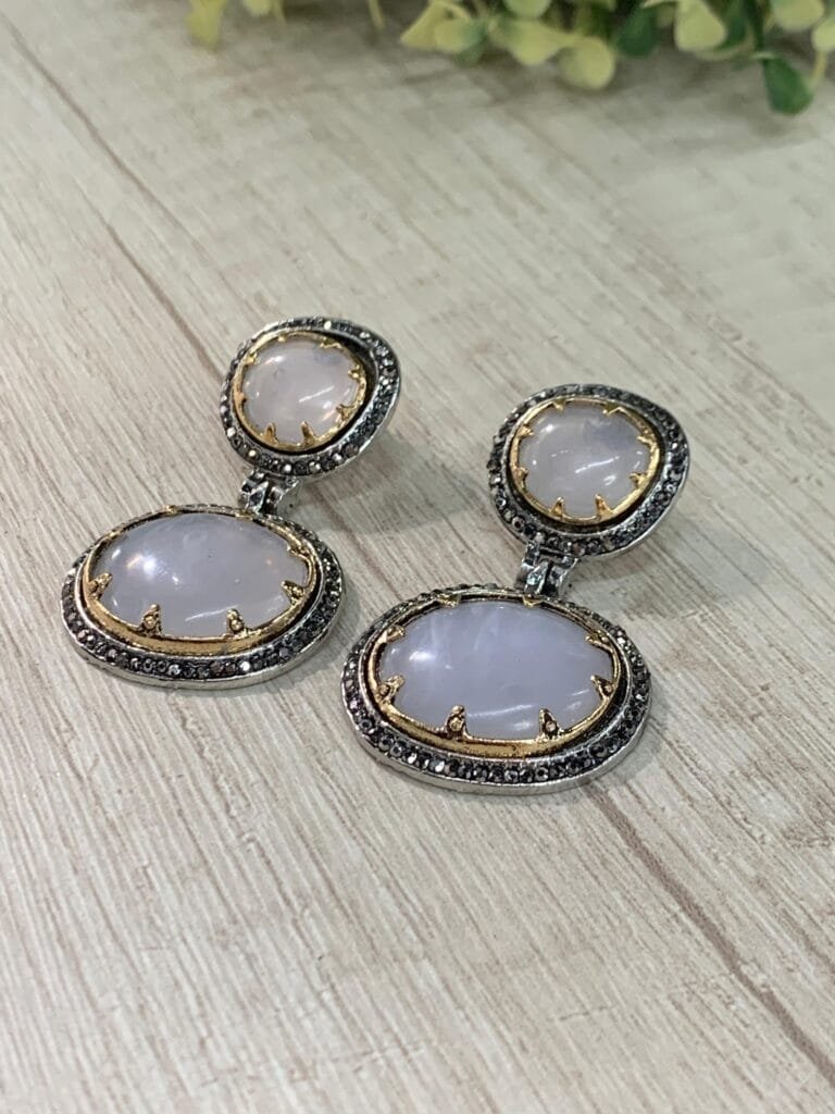 Aros doble circulo nacar microcircones fantasia fina