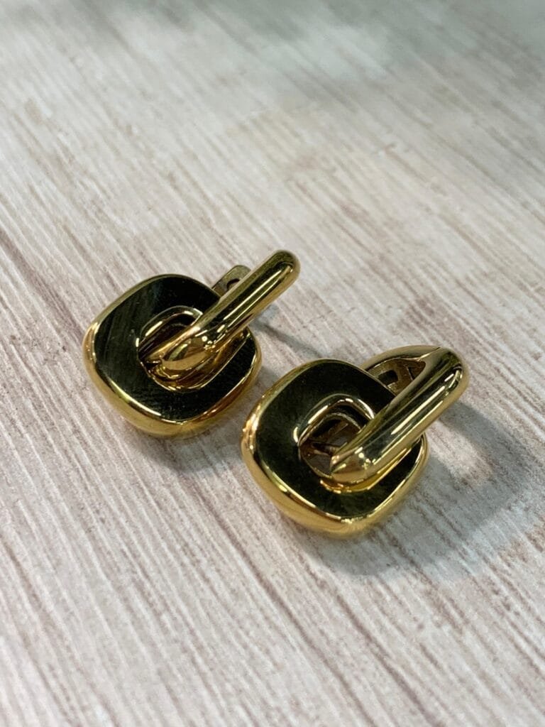 Aros argolla dorados acero baño oro