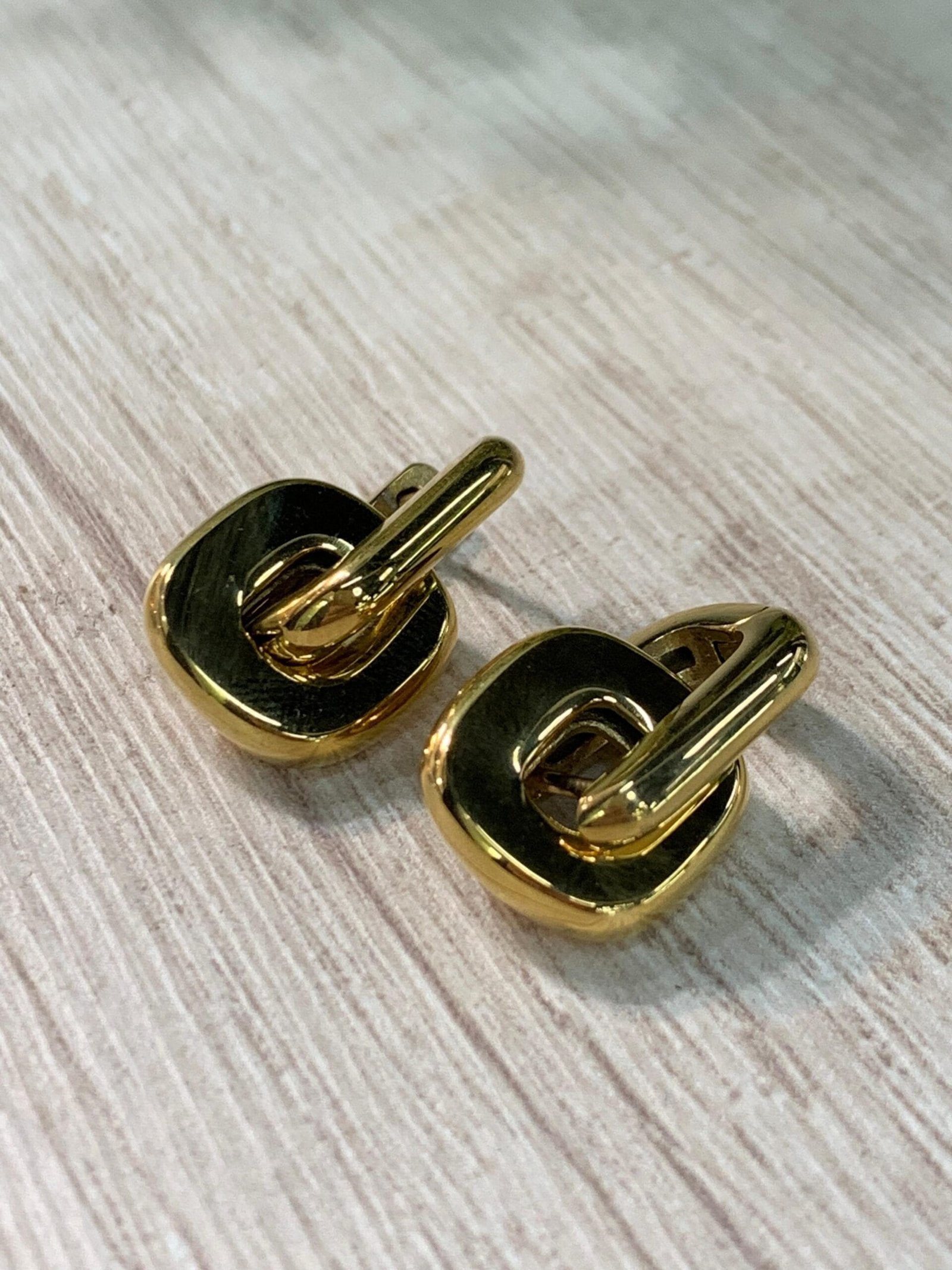 Aros argolla dorados acero baño oro - Imagen 2