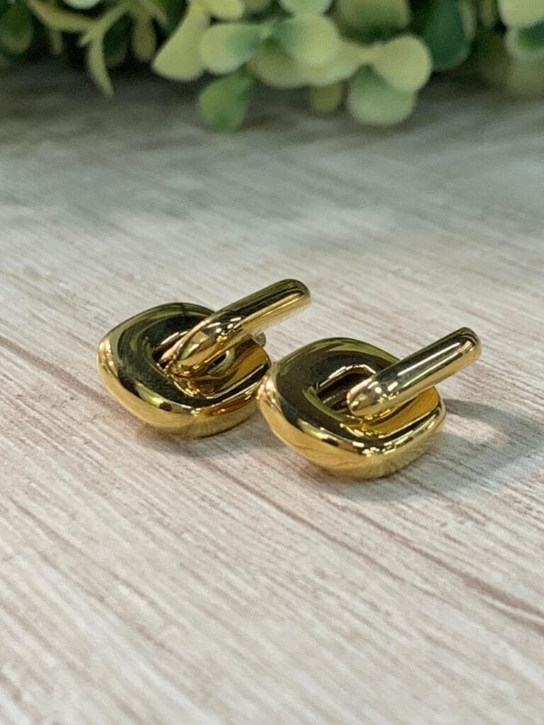 Aros argolla dorados acero baño oro