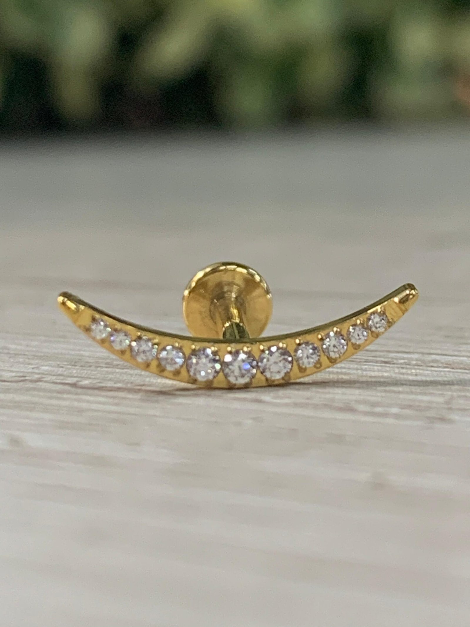 Aros titanio flat luna microcircones dorado