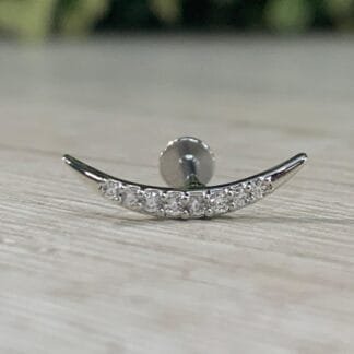 Aros acero flat luna microcircones plateado