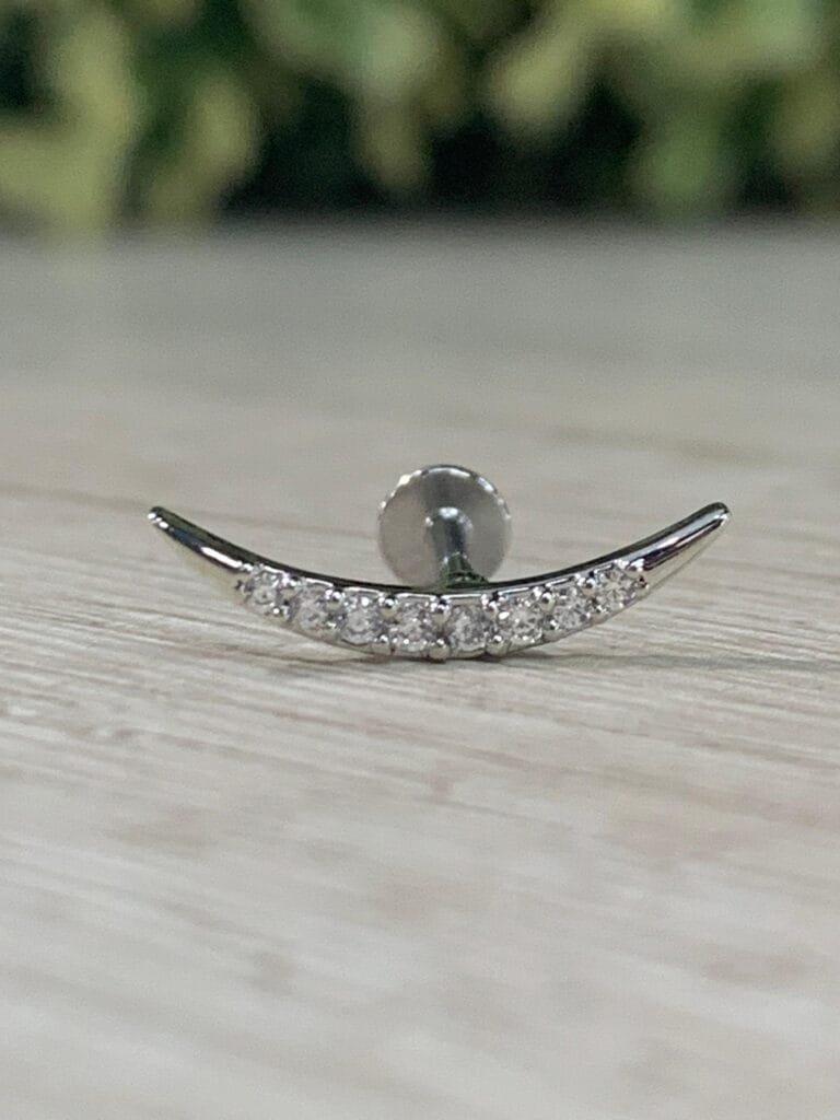 Aros acero flat luna microcircones plateado