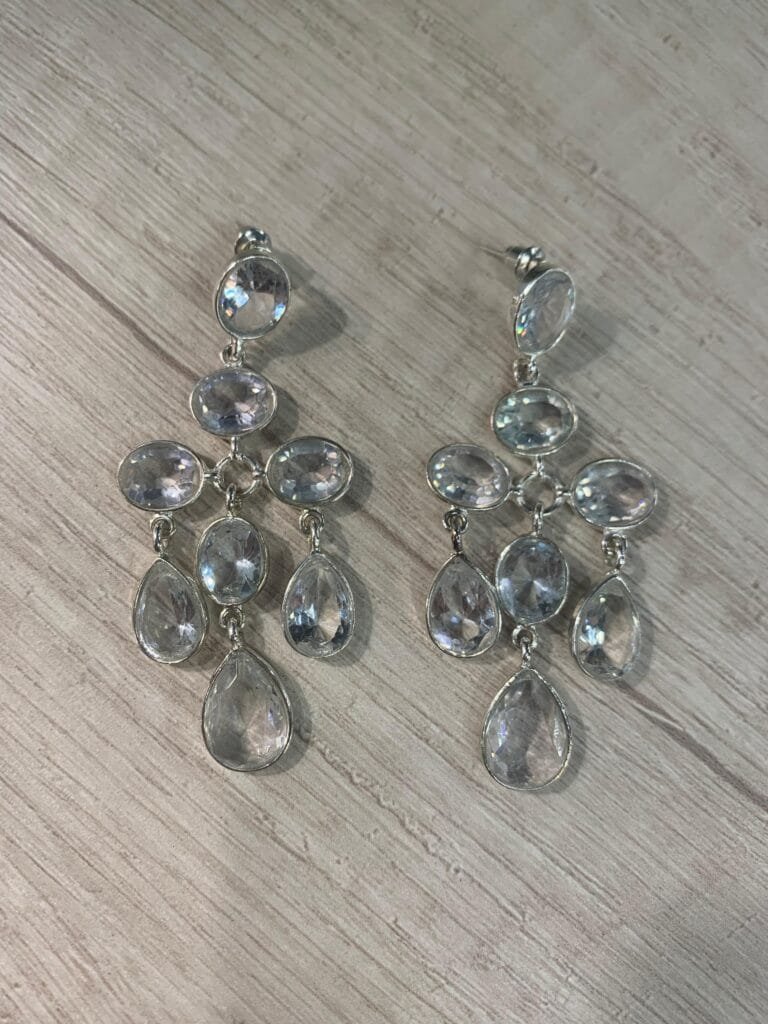 Aros cascada cristal acrilico fantasía fina